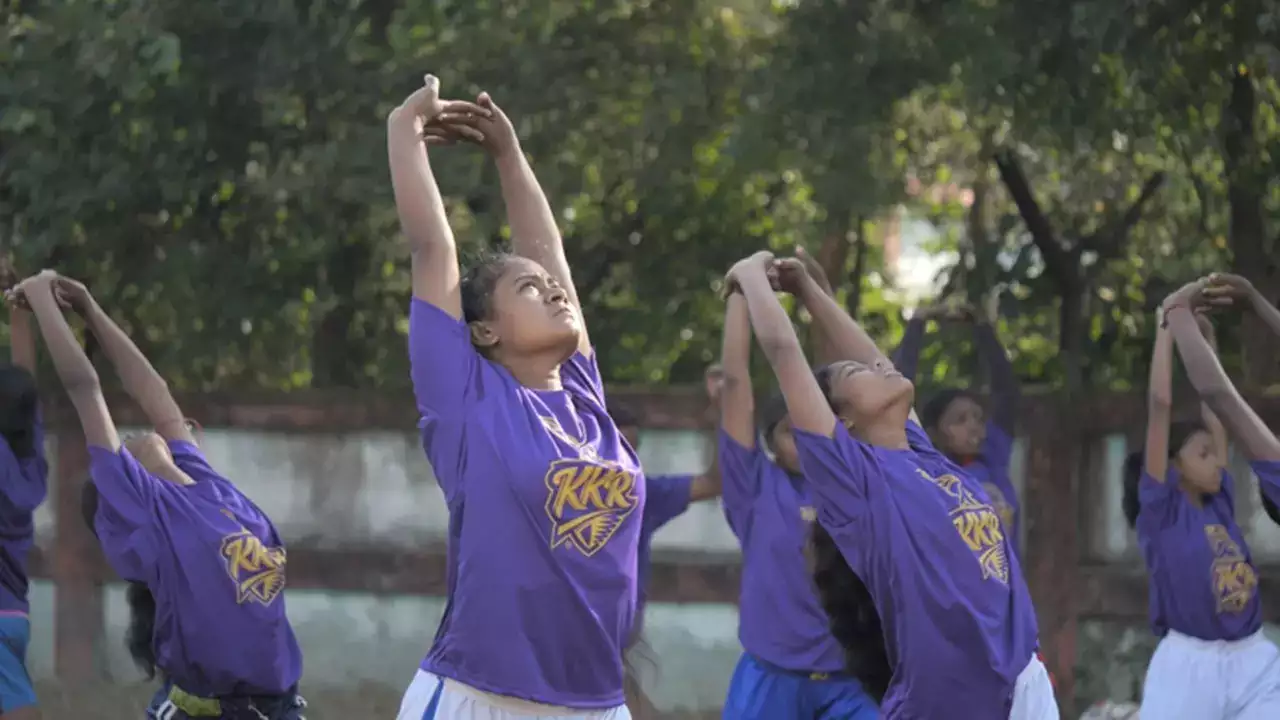 KKR & Meer Foundation empower rural Bengal girls through football training.